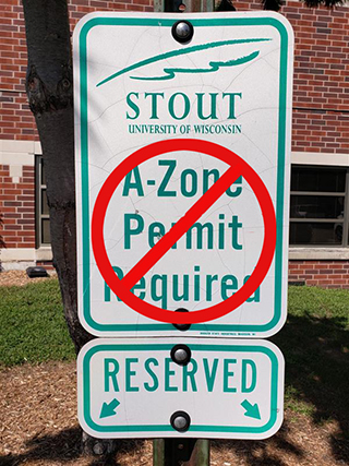 A-zone no parking sign image