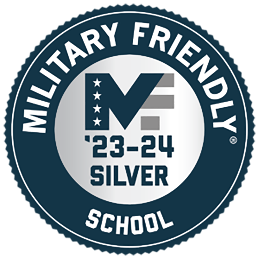 has been named a Military Friendly® school for 2023-2024, moving up two levels to a silver designation in this year’s ranking, which was announced recently.