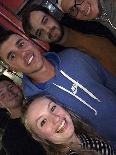 UW-Stout student Alexa Filipiak and other interns meet Brooks Koepka, center, after he won the PGA Championship.