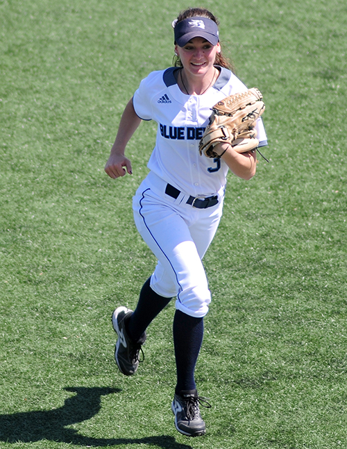 Mary Iliopoulos, a junior, is a mechanical engineering major at UW-Stout and standout player on the Blue Devils softball team.