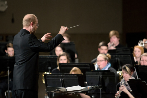 Aaron Durst directs the Symphonic Band.