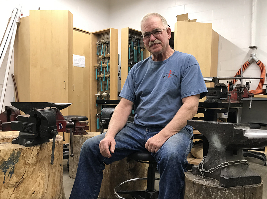Arne Thompson is enjoying pursuing a second bachelor’s degree, focusing on metals and contemporary art in UW-Stout’s studio art major.
