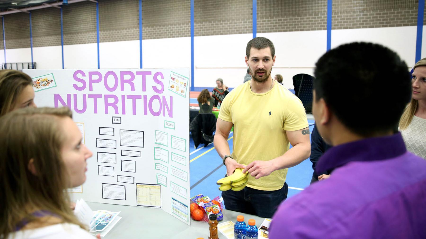 Student presenting sports nutrition