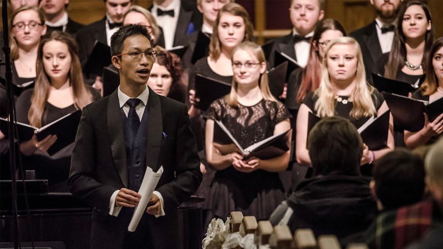 Director of Choral Activities Jerry Hui and the UW-Stout Symphonic Singers