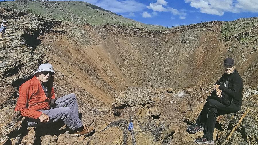 Dallas and Edye Pankowski hiked to a crater in Mongolia last summer as part of a 16-day remote adventure.