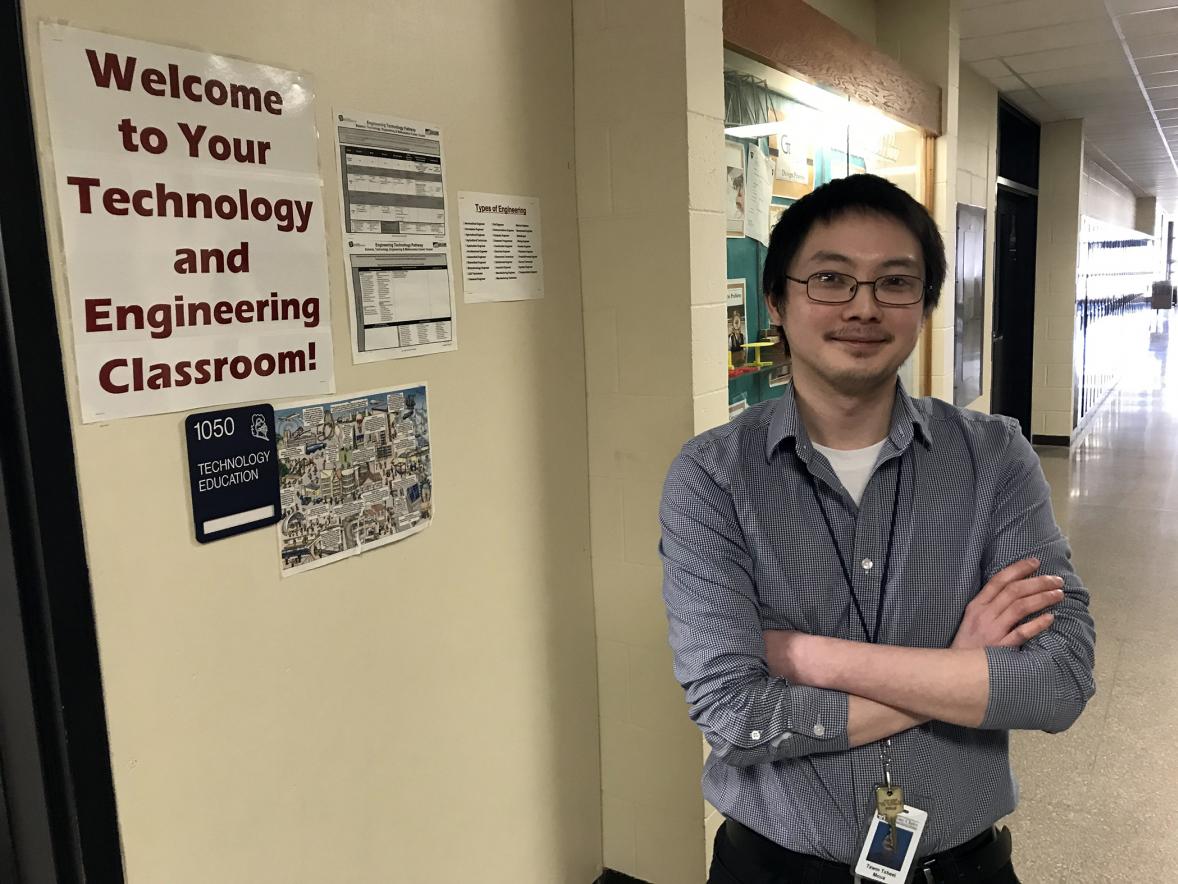 Zoo Moua, a 2018 UW-Stout graduate, teaches technology education at DeLong Middle School in Eau Claire, where he was a student more than a decade ago.