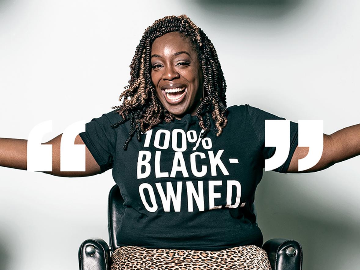 Melissa Taylor, owner of the Beauty Lounge of Minneapolis, is featured in “Hairstyling While Black” at the While Black Project